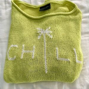 Wooden Ship M/L cotton blend airy summer sweater in lemon/lime